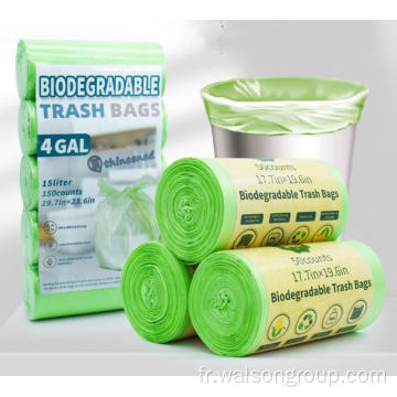 Sacs poubelles biodégradables scellées plates